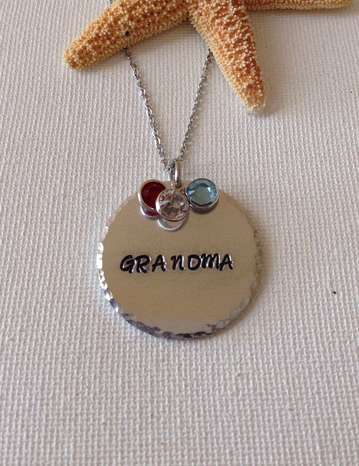 Grandma necklace grandma pendant with birthstones by SimplyDeborah