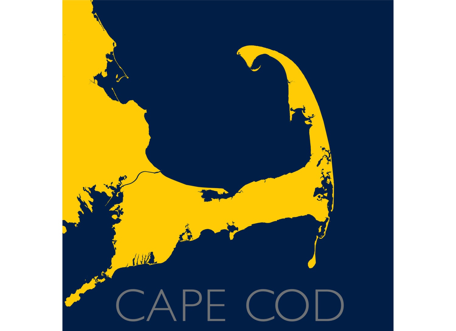 Cape Cod Map Art Print Graphic Art Prints Map By Amodernartstore