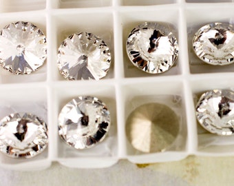 8mm CRYSTAL Rivoli, Swarovski Rivoli Stone, 1122 Size 39ss, Foiled Crystal Stone, Jewelry Making, Swarovski Crystal, Craft Supplies, 8pcs