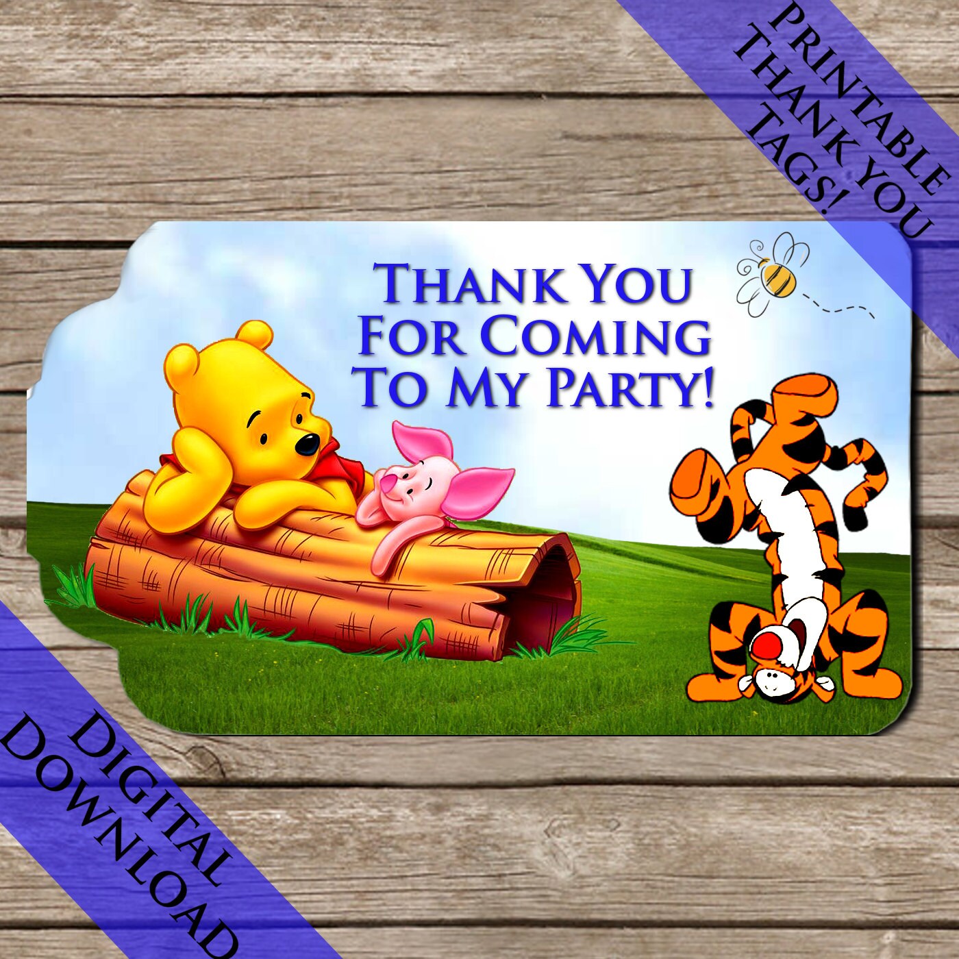 Winnie The Pooh Thank you tags Digital Download Printable