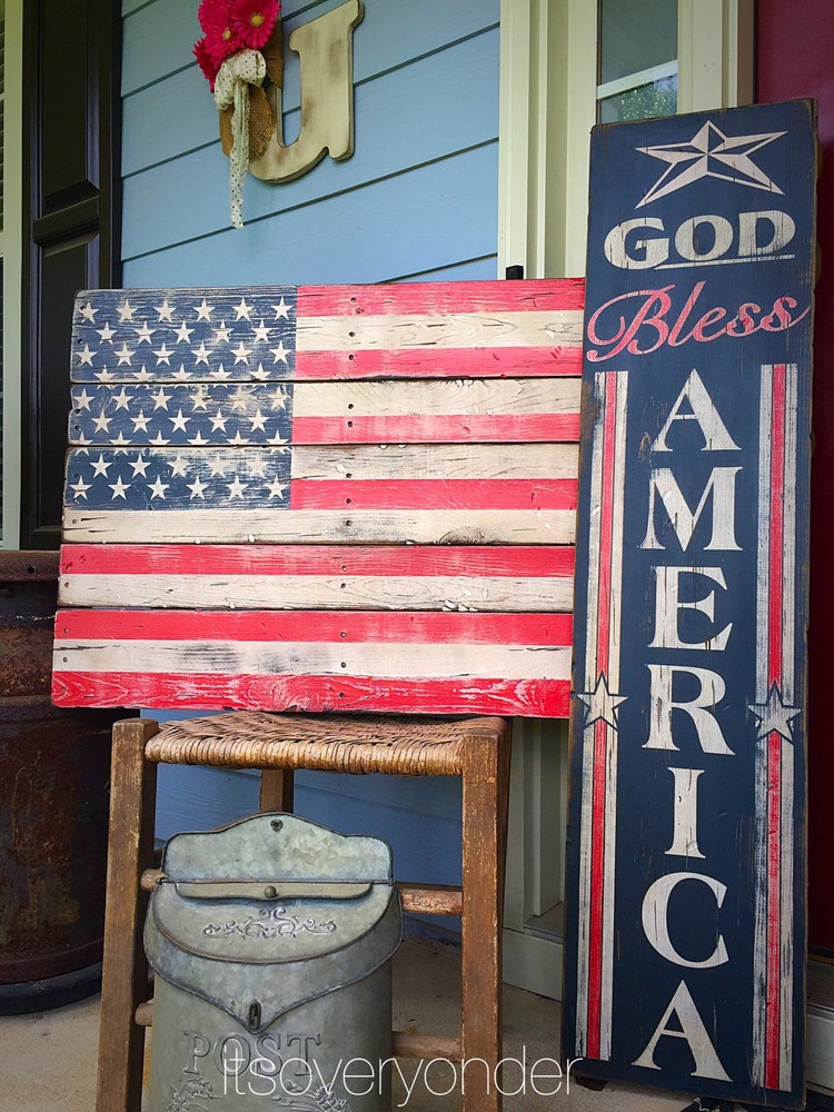 Wooden Sign God Bless America Vertical by itsoveryonder on ...