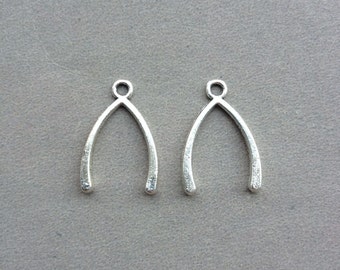 20pcs 17x25mm Wishbone charms antique silver tone
