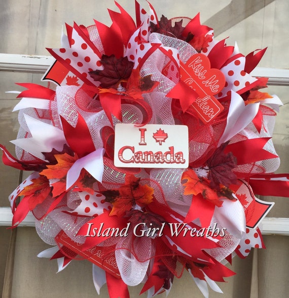 canadian day wreath deco mesh canadian wreath by canadian day wreath deco mesh canadian wreath by