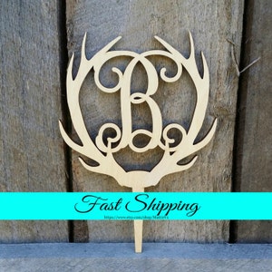 6 Wooden Antler Cake Topper 6 Wooden Antler Cake Topper
