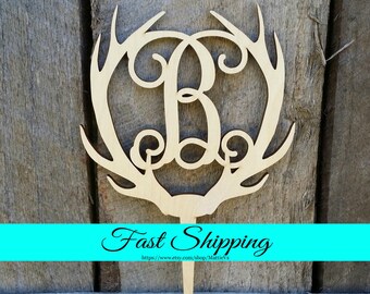 Wooden Antler Cake Topper Wooden Antler Cake Topper