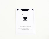 Customizable Bear Birthday party invitation - Writable file .DOC - Instant download - Children Invitation DIY