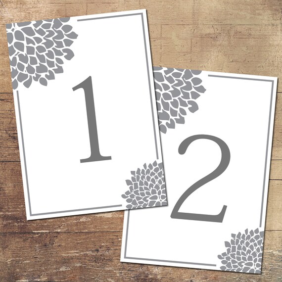 Printable Table Numbers Template DIY Table by HazelHouseDesigns