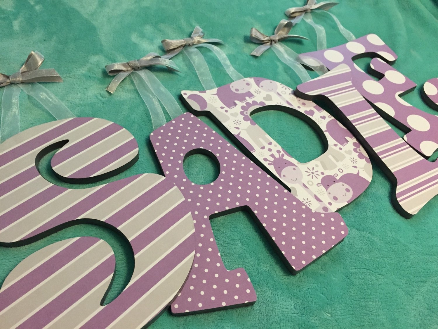 Custom Decorated Wooden Letters SISTERS by NiftyNancyDesigns