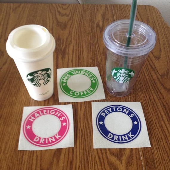 Starbucks Cup Decal Personalize STICKER ONLY by GiftsSimplify