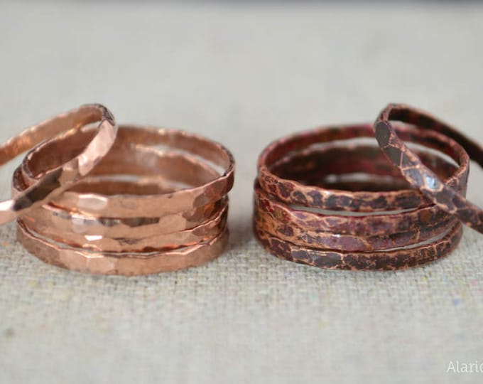 Thick Stackable Copper Ring(s), Copper Rings, Stackable Rings, Copper Ring, Hammered Copper, Copper Band, Arthritis Ring, Copper Jewelry