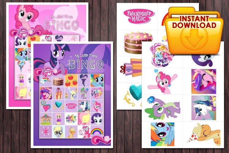 My little pony printable Bingo Game Birthday by PartyDesignsDIY