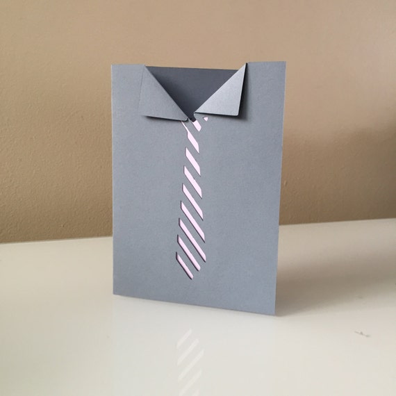 Items similar to Happy Father's Day, Tie Father's Day Card, Gray Shirt ...