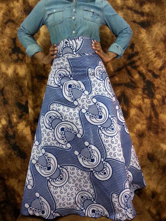 SHOP AFRICAN Wax Print Maxi SKIRTS High Waist Wrap Skirts fits