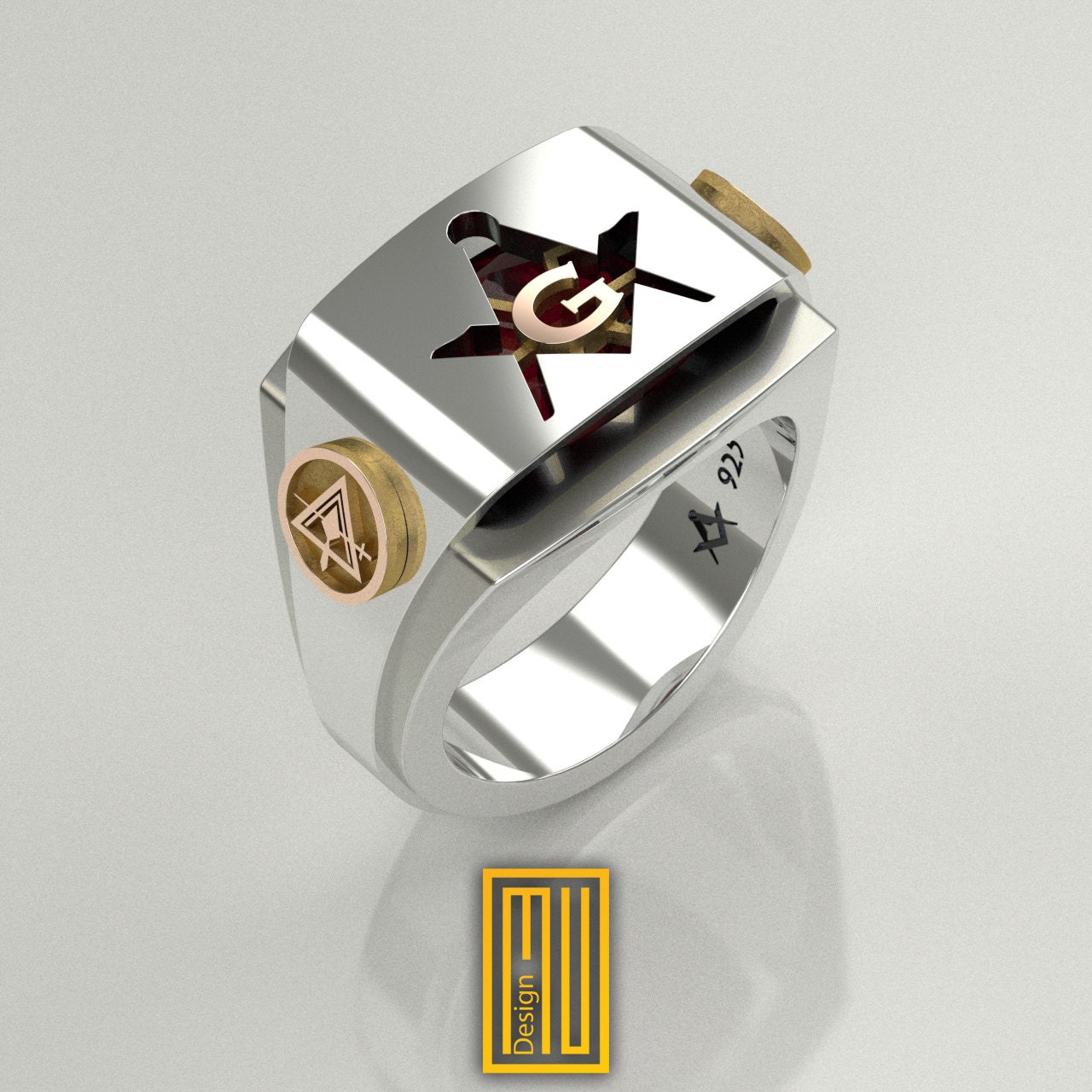 York Rite and Master Mason Ring Unique Design for Men 925k