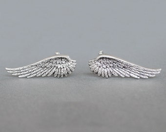 Wing Cufflinks Men's Cufflinks Gothic Cufflinks Victorian Style Angel Wings Steampunk Cufflinks Antique Silver Men's Gifts