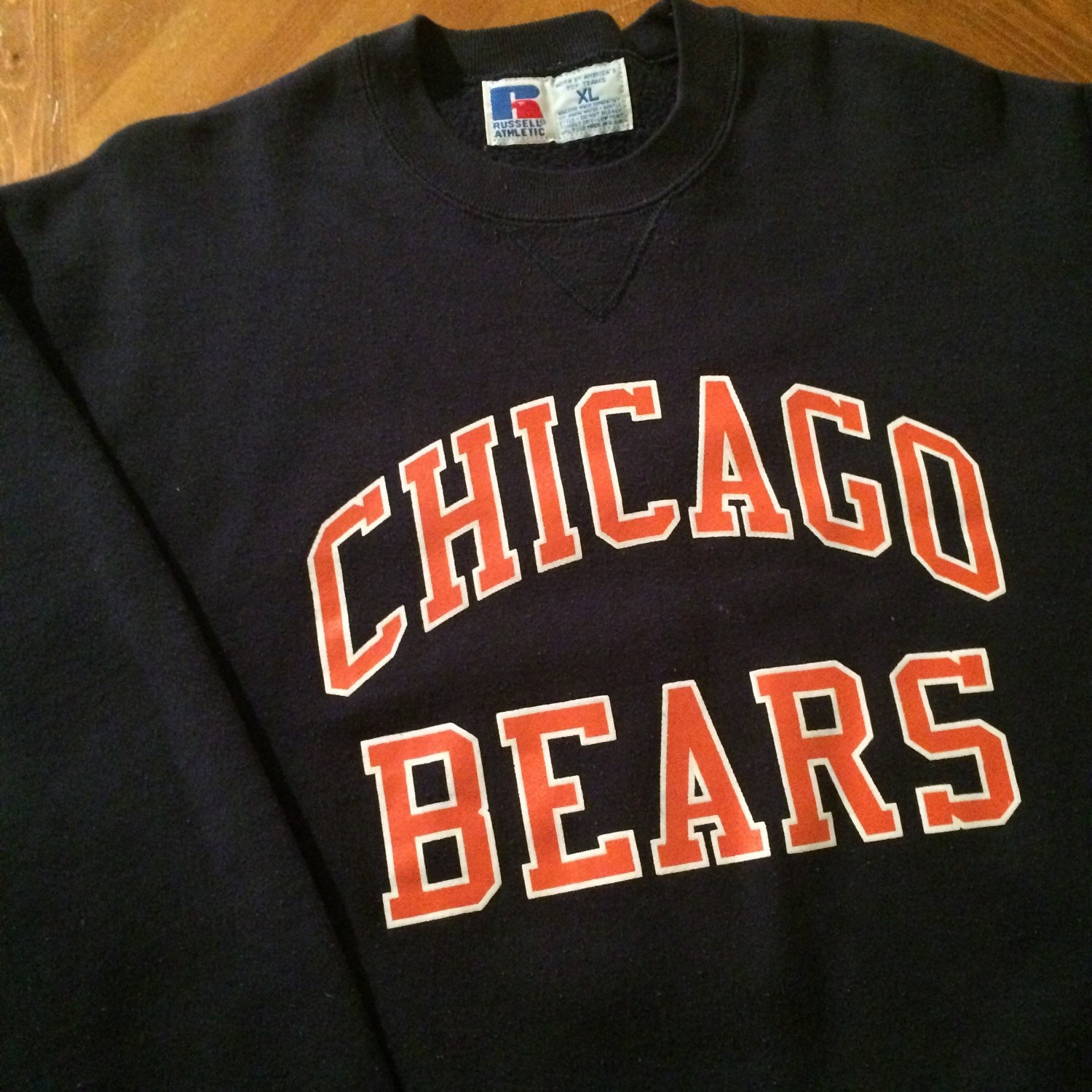 Vintage NFL Chicago Bears Football Russell Athletic Pull Over Sweater ...