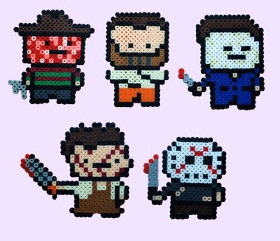 Items similar to 8 bit pixel horror people: Jason/Freddy/Mike ...