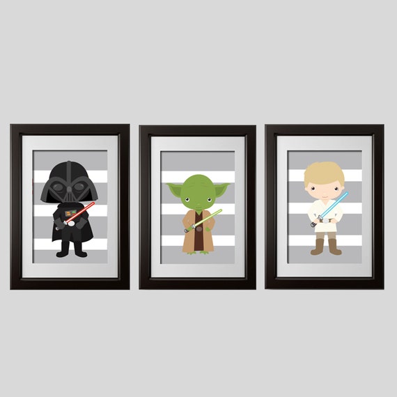 star wars decor starwars yoda darth and luke characters