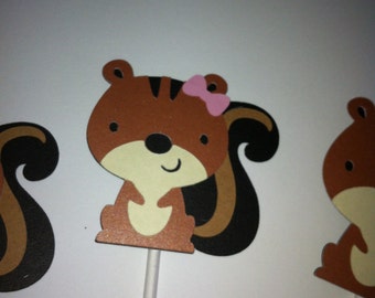 Chipmunk cupcake toppers