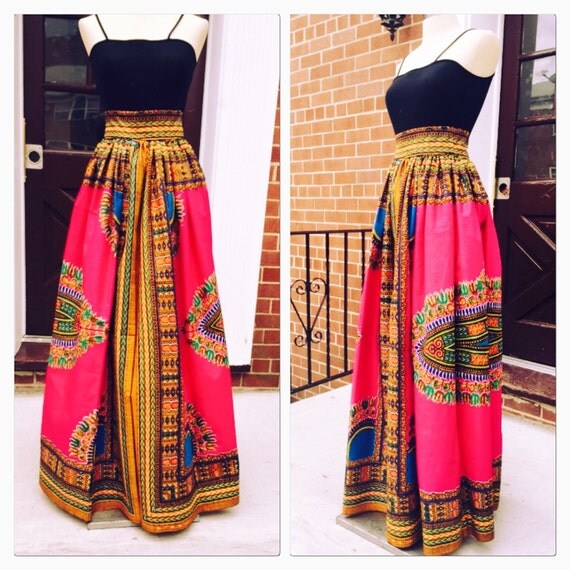 Dashiki maxi skirt by Roshes on Etsy