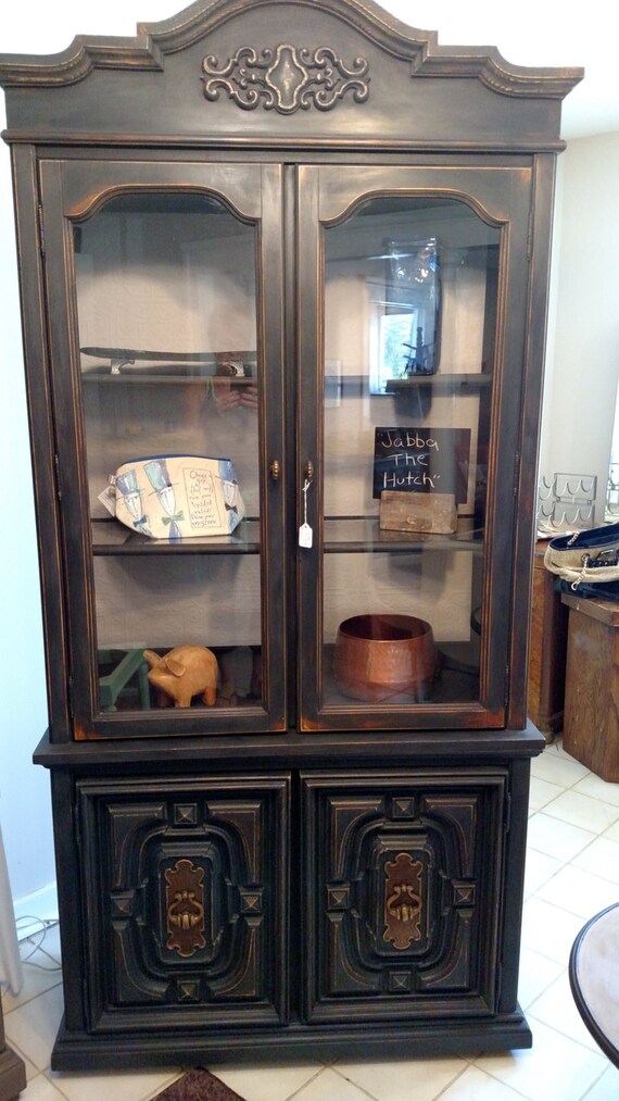 Painted Black Hutch by furnituredollies on Etsy