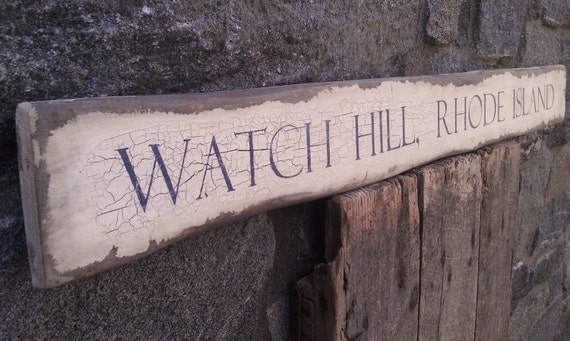 Classic Watch Hill, Rhode Island beach house town sign hand-painted ...