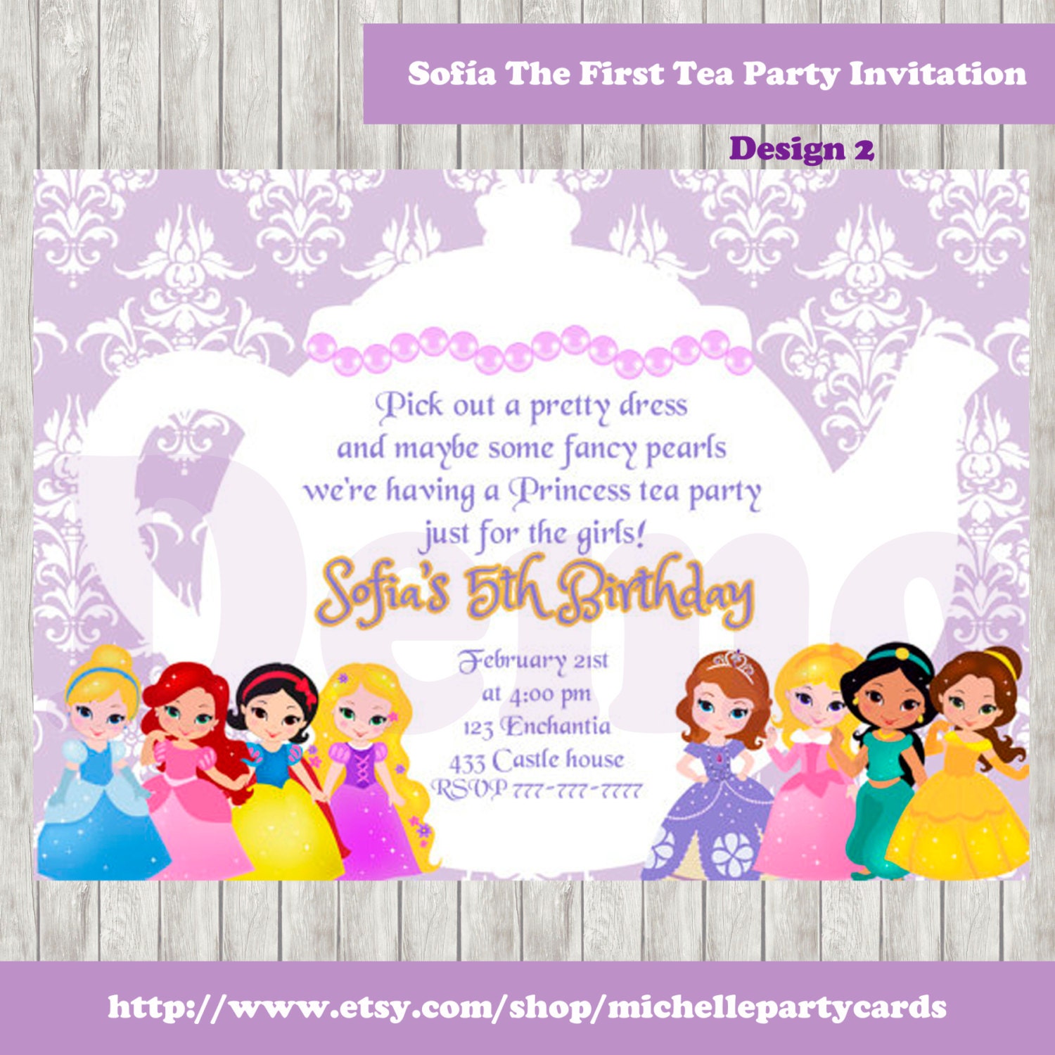 Sofia The First Tea Party Invitations 5