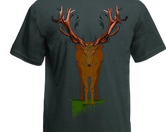 Deer tshirt wildlife conservation t shirt Stag buck antlers