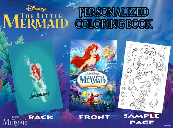 Little Mermaid Birthday Personalized Coloring by DigiKidsDesign