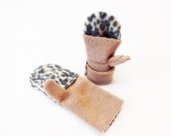 Fingerless Gloves with Mitten Flap - Toddler Glittens -TWO COLORS