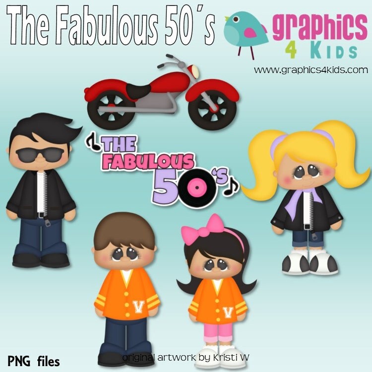 The Fabulous 50s Digital Clipart Clip art for by Graphics4kids