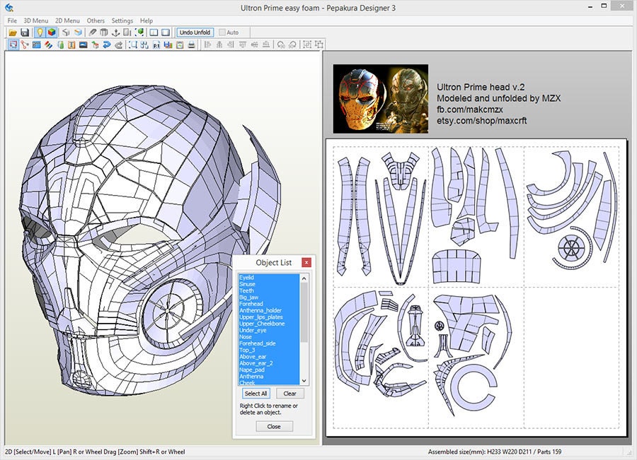 Free pepakura model files