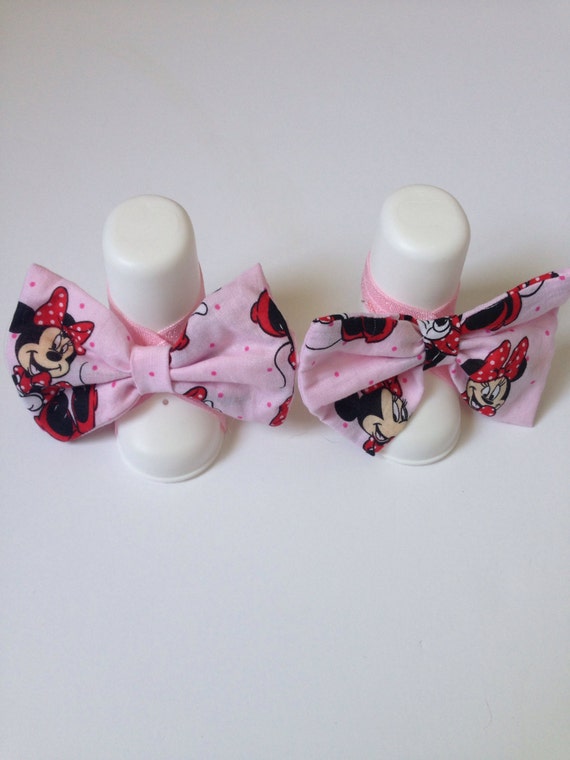 Minnie Mouse Barefoot Baby Sandals by SisterHippies on Etsy