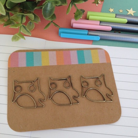 Items similar to CLEARANCE Owl Paperclip Set 50 OFF Price as