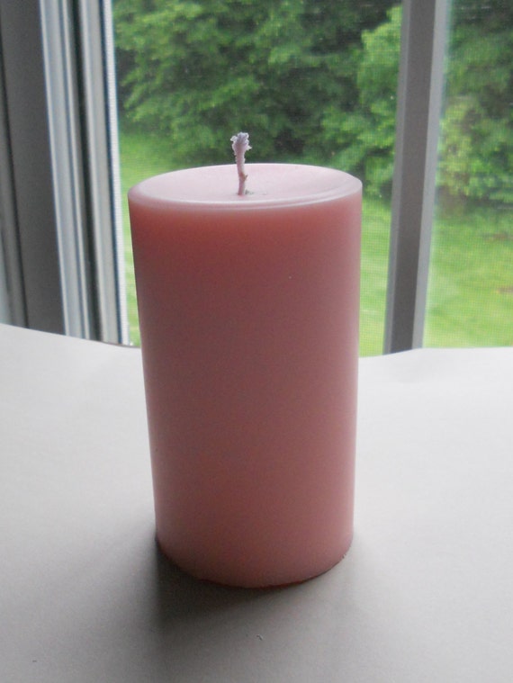 Soy wax candle pillar candle pink candle by BeeNiceHoneyWorld