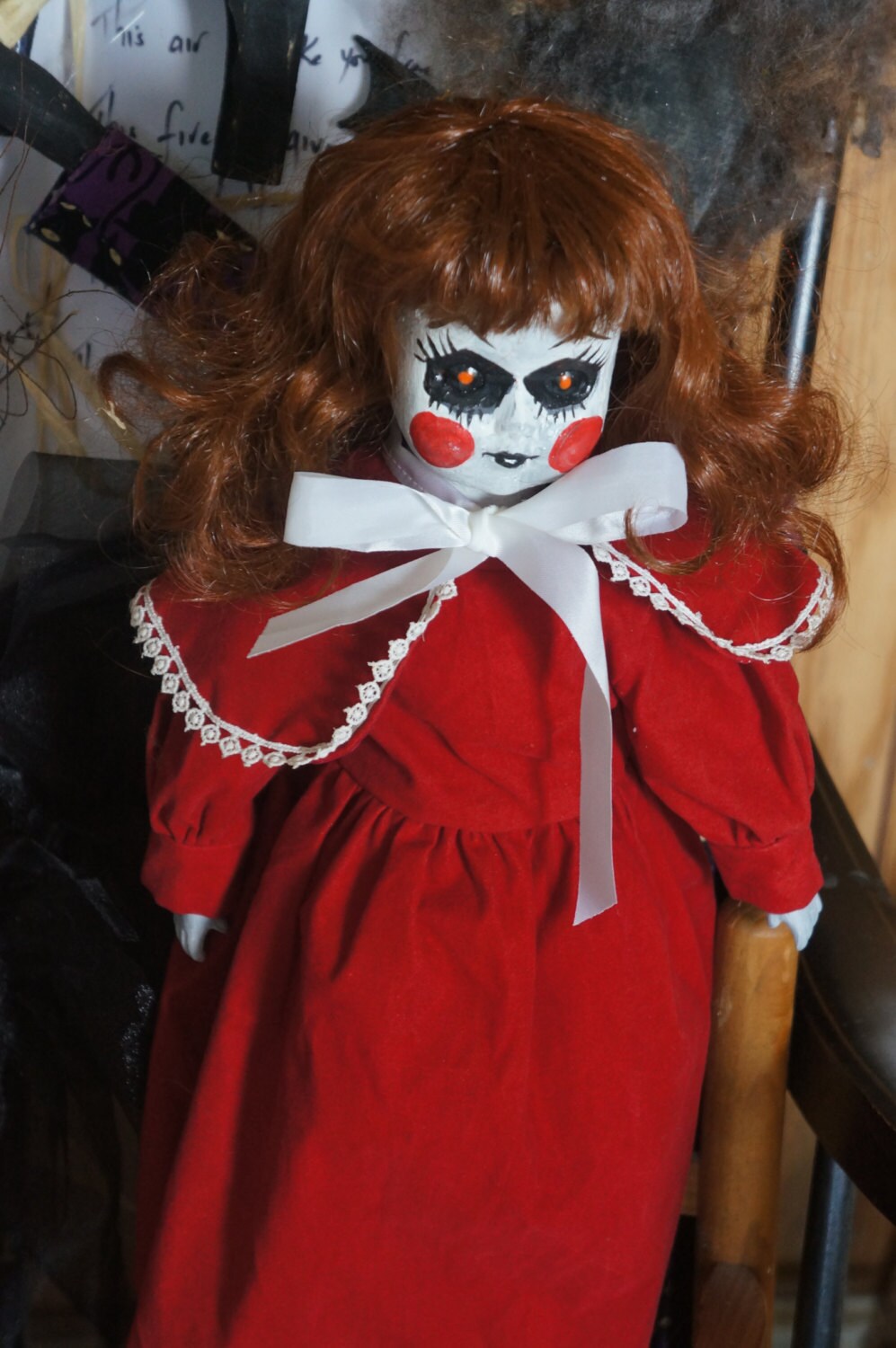 Creepy porcelain doll halloween prop goth by BoTikaweirdart