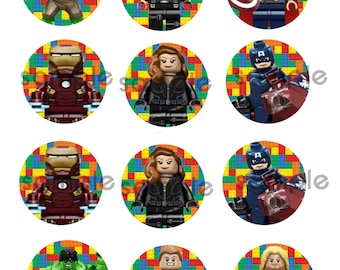 Lego Avengers cupcake toppers