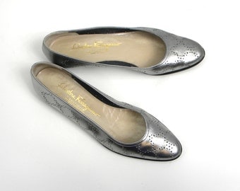 ferragamo silver flats