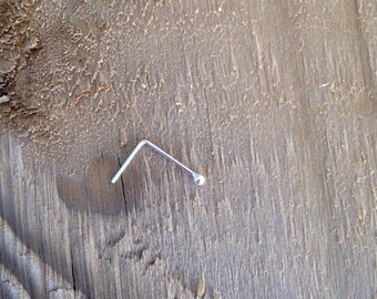 Tiny Nose Stud, Thin Nose Stud,Dot Nose Stud, Ball End Nose Stud, 24 Gauge Pure Silver Nose Stud, L Shape Nose Stud.