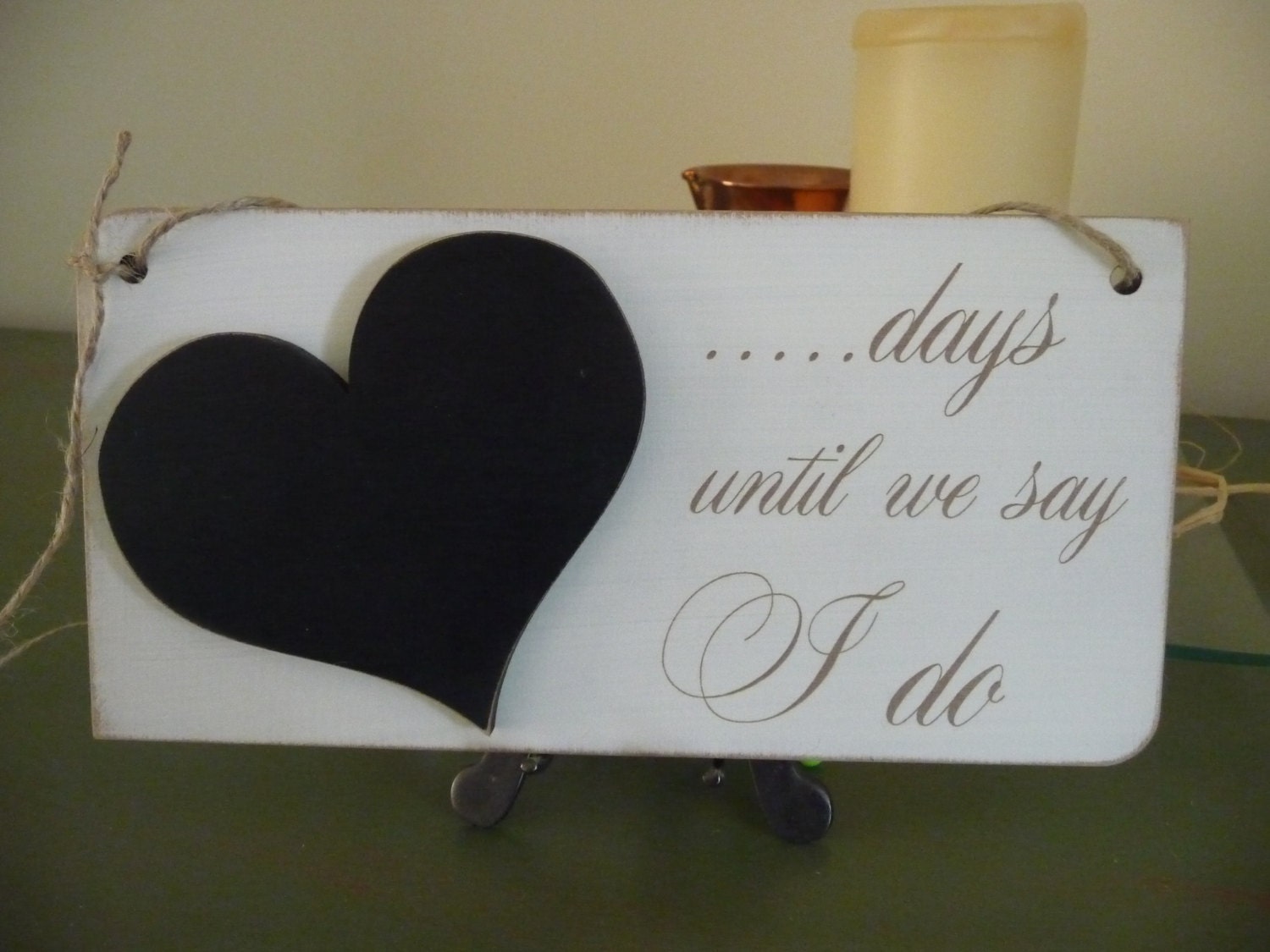Wedding Chalkboard Countdown Sign Days Until We Say I Do