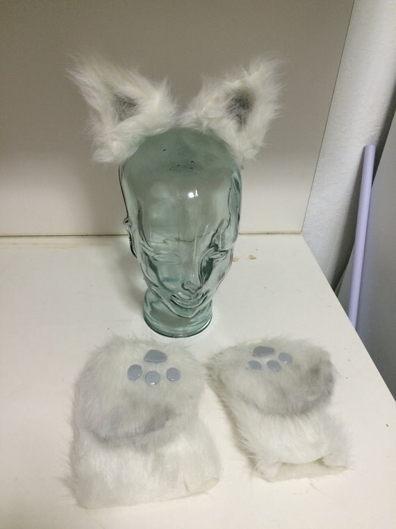 cat/wolf ears tail and paw set by PropTroopers on Etsy