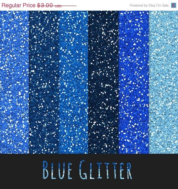 60 OFF Blue Glitter Paper / Blue Glitter / Scrapbooking