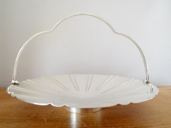 Cake Stand Vintage Art Deco Cake Plate Silverplate Cake