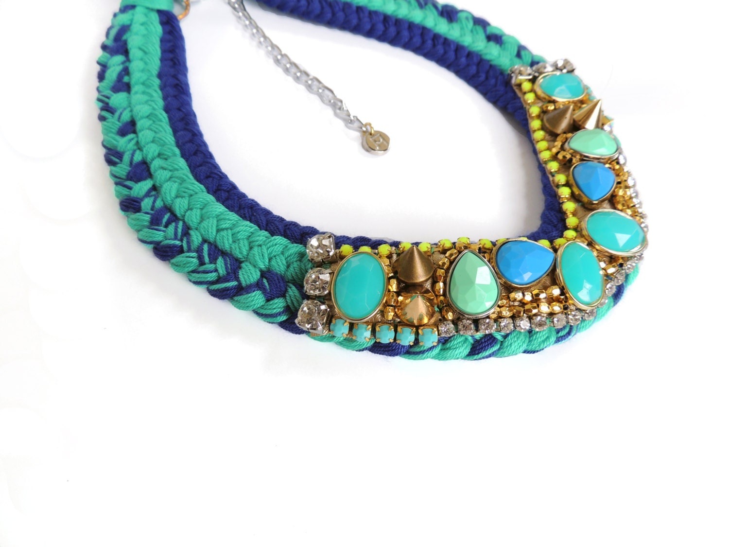 Braided Necklace Braid necklace Braids Necklace Royal Blue