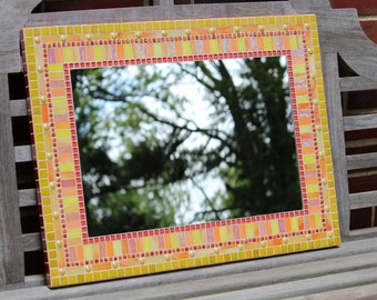 Mosaic Wall Mirror - Yellows, Oranges and Corals