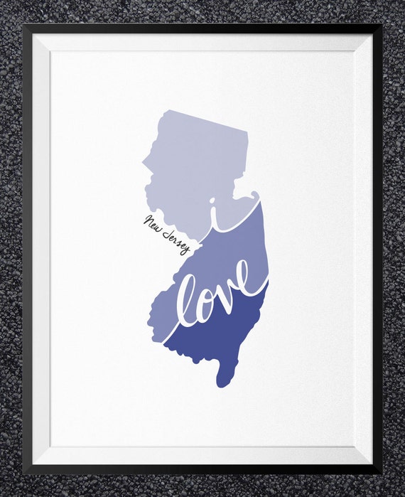 New Jersey Wall Art Print New Jersey Print New Jersey Art