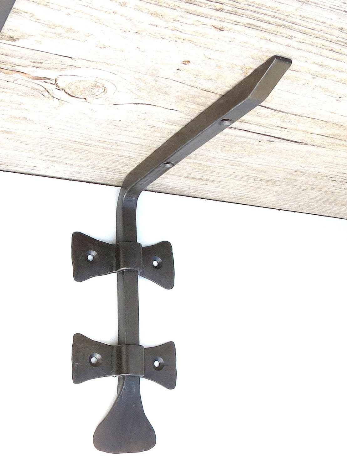2 SHELF BRACKETS Hand 6.8 Deep Wrought Iron