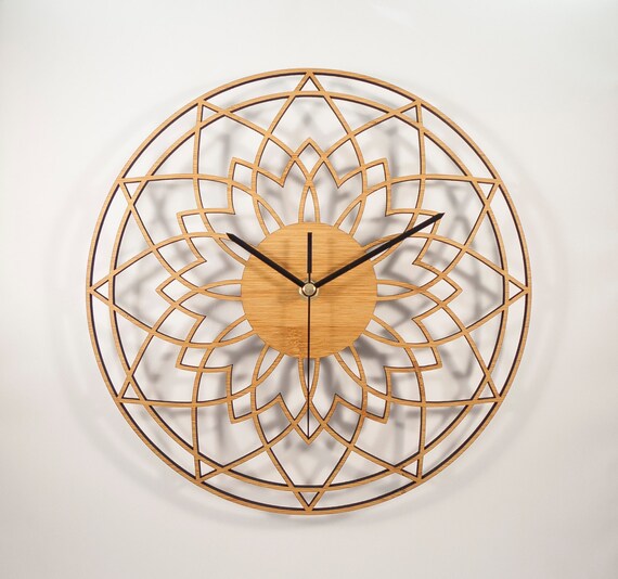 Wooden Wall Clock Complex Star by BeamDesigns on Etsy