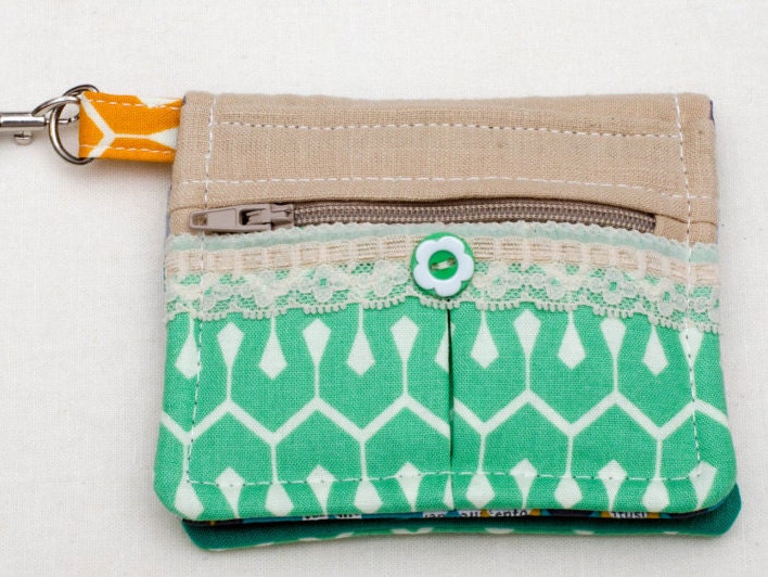 Fun functional handmade wristlet wallet by MoraDora on Etsy