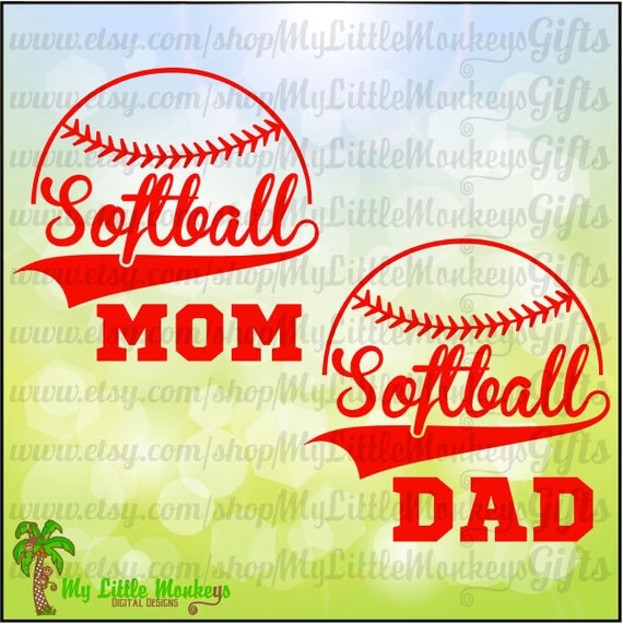 Download Softball Mom Dad Split Design Full Color Digital File Jpeg